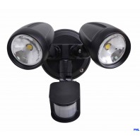 Phonix-PHL4202 Black,Silver,Brush Chrome and White - 30W LED Twin Spotlight With Sensor